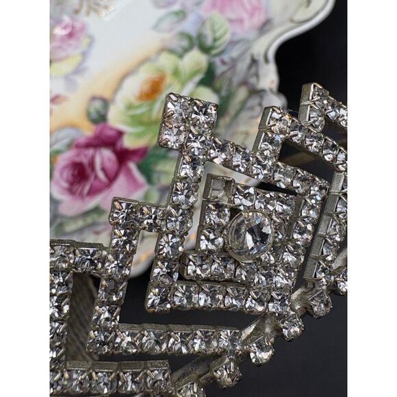 Vintage Rhinestone Wedding Tiara Crown Bride Crystal - Picture 7 of 8